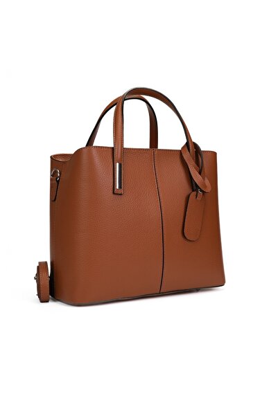 Posete Fagaras Emanuelle Leather Purse - Cognac, 3 Compartments, 1 Pocket, Adjustable Strap 111 cm