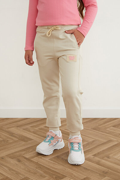 Fulla Moda Elastic Waist Emblem Jogger Girl's Sweatpants