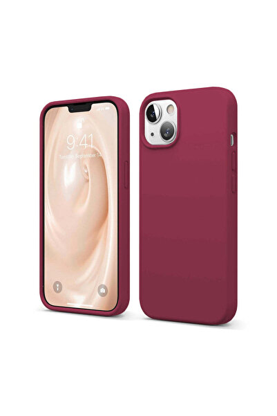 Casey Studios Soft Silicone iPhone 13 Mini Case, Microfiber Inside, Protective, Slim, Burgundy