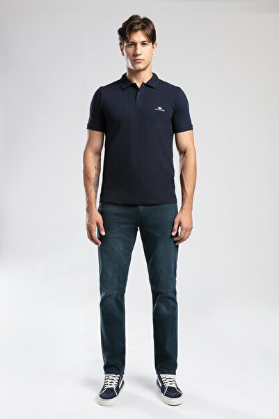 Lee Cooper Big Twins Men's 100% Cotton Polo Neck T-Shirt Navy Blue