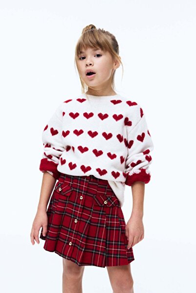 H&M Pleated flannel skirt