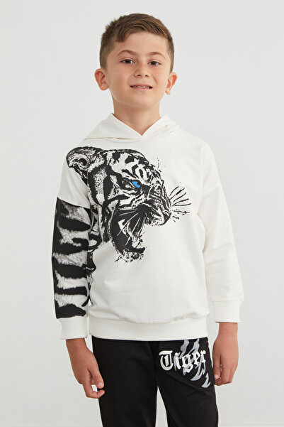 Fulla Moda Kaplan Printed Hooded Boys' 2-Piece Tracksuit Set