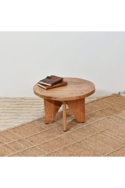 Crafted by Lifestyle Home Carving Solid Wood Low Stool - 45x28 cms