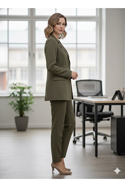 FERHEL Women's Suit Jacket and Pants Classic Office Suit