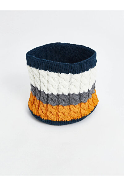 LC Waikiki Lcw Accessories Mixed Color Block Boys' Scarf and Beanie Set