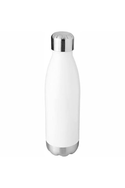 Mevis Line Stainless Steel Vacuum Bottle, Double-Wall, 0.5 L, Glossy White