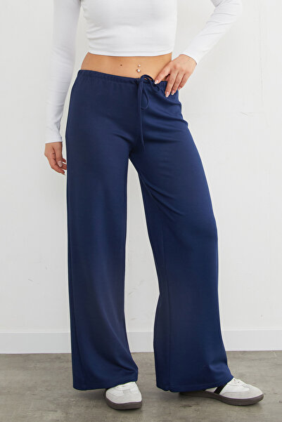 Fulla Moda Wide Leg Modal Pants with Tie Waist
