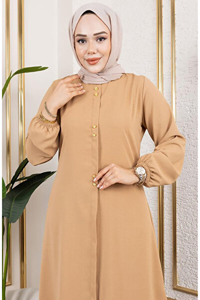 sefamerve Τοπ με κουμπιά Aerobin Tunik 0175-14 Camel