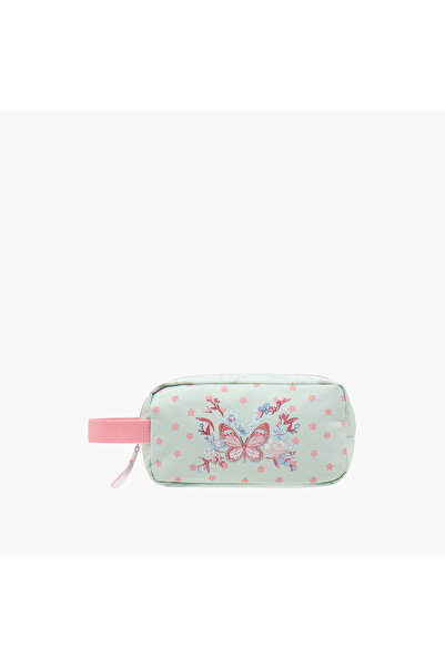 Juniors Butterfly Print Pencil Pouch with Zip Closure