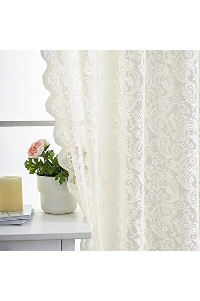 Generic ALIGOGO Ivory Lace Curtains for Bedroom, 52" W x 63" L (Pair) - Sheer Floral Design