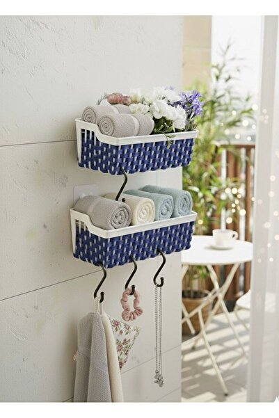 Vivart رف منظم متعدد الأغراض مكون من قطعتين مع حامل لاصق