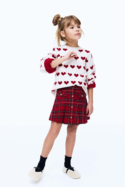 H&M Pleated flannel skirt