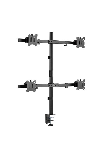 NPO حامل شاشة رباعي قابل للتعديل من حيث الارتفاع والعرض مع إدارة الكابلات، يتوافق مع معيار VESA من 17 إلى 32 بوصة، طراز STD5704B