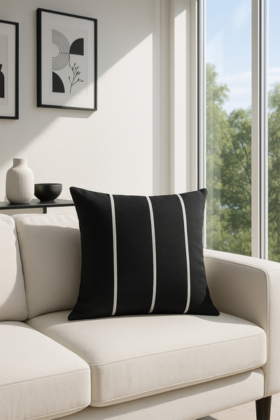 Premier Home Duck Striped Throw Pillow Cover Black White V1 40X40