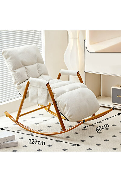 Sumkyle كرسي هزاز فاخر ومريح لغرفة المعيشة مع مسند للقدمين ووسادة وسادة للأريكة