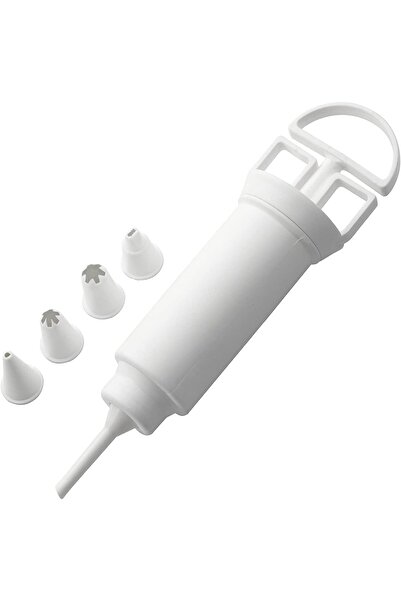 Pedrini Cake Decorating Syringe Model 152 - Plastic Pastry Icing Pump, White