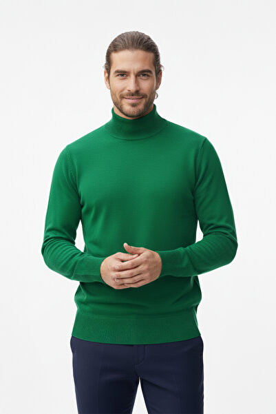 Pulltonic Men's Half Turtleneck Solid Sweater