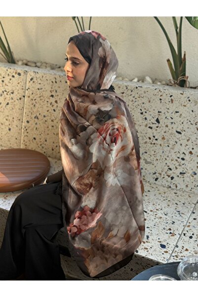 AKKUŞ TEKSTİL Luxscarf Çiçek Desenli Soft Şal