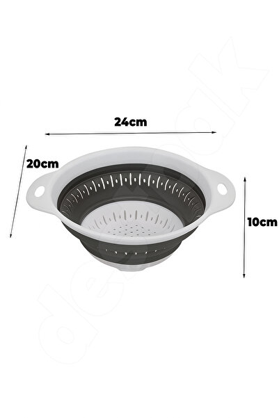 Destpak Space-Saving Folding Round Strainer - Collapsible Round Washing Strainer - Accordion Strainer