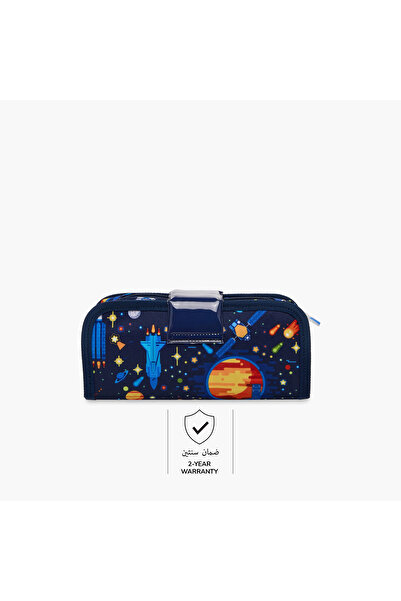 Juniors Spaceship Print Pencil Pouch with Zip Closure
