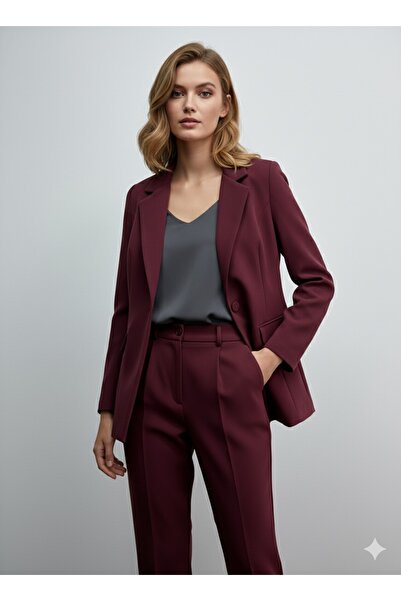FERHEL Women's Suit Jacket and Pants Classic Office Suit