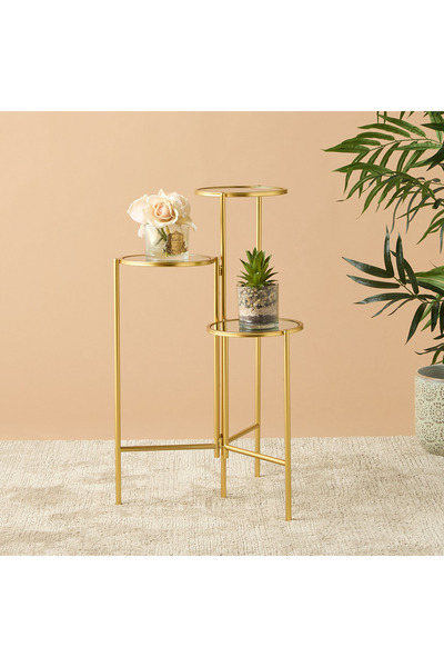 Lifestyle Mirror Top 3-Tier Side Table