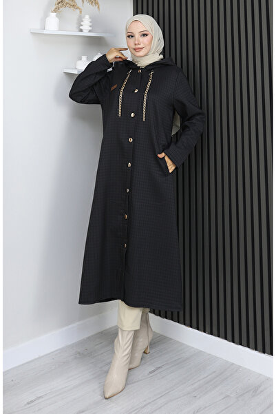 sefamerve Buttoned Chain Detailed Cap 0206-01 Black