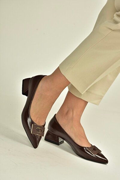 Fox Shoes V820371160 Brown Rustic Thick Heeled Women's Shoes