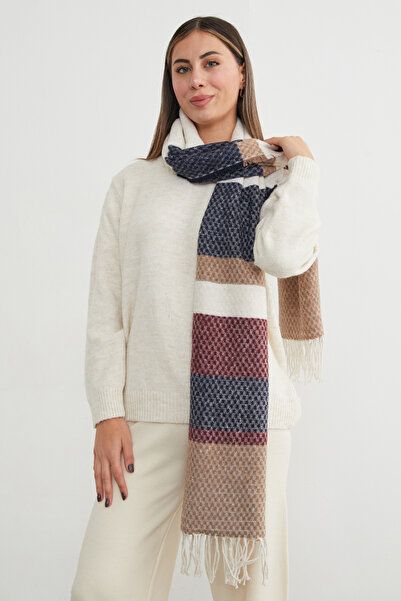 Fulla Moda αντίθεση χρωμάτων Σάλι με σχέδιο κηρήθρας