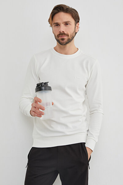 Fulla Moda Text Embossed Crew Neck Transitional Sweatshirt