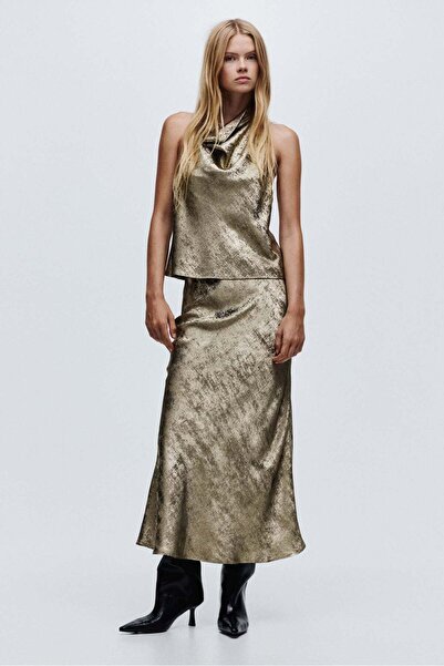 H&M تنورة ماكسي من الساتان