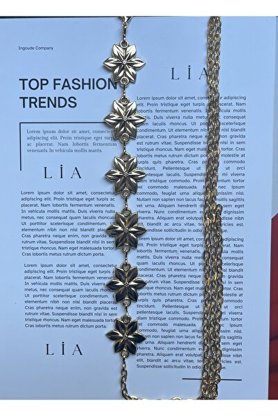 LİA KEMER Sheen Daisy Patterned Chain Accessory for Jacket, Dress, Pants, Evening Dress, Body Chain, Beach Belt