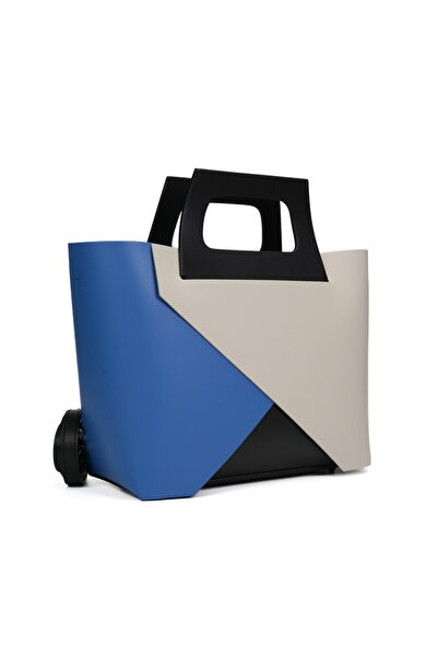 Posete Fagaras Mathilda Leather Purse - Blue, Genuine Leather Office Bag, Han...