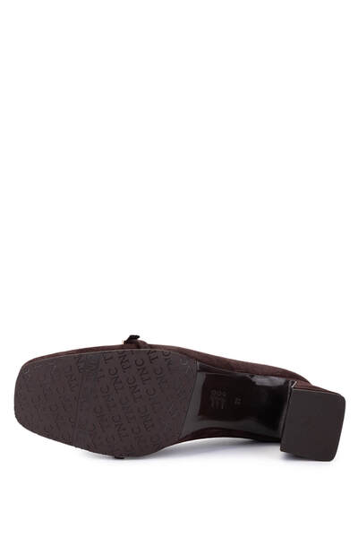 Tamer Tanca Women's Genuine Leather Brown Suede Classic Shoes