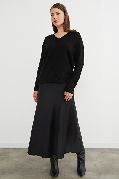 Fulla Moda Basic V-Neck Casual Sweater