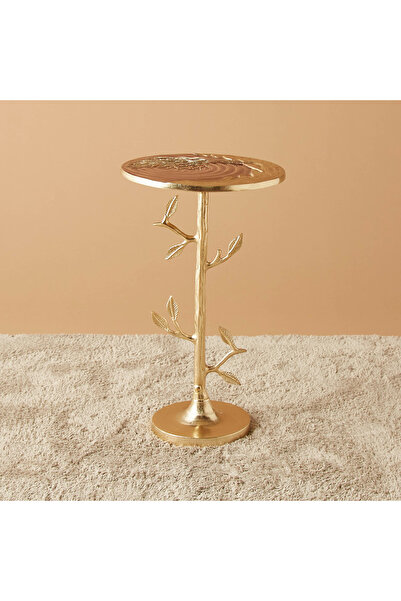 Lifestyle Metal Top Accent Table with Pedestal Base - 32x32x55 cm
