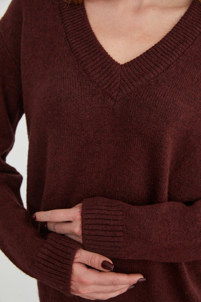 Fulla Moda Basic V-Neck Casual Sweater