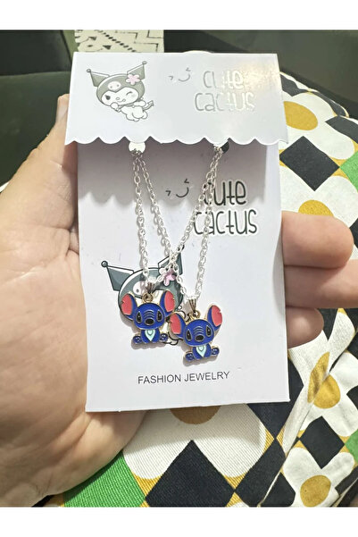 facnspt Stitch Figürlü Kolye Seti – Renkli Charm Tasarım, Arkadaş Kombini