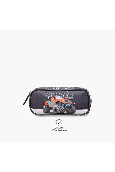 Juniors Monster Truck Print Pencil Case with Zip Closure