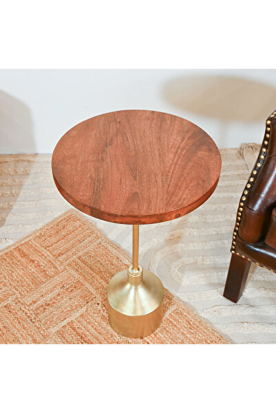 Crafted by Lifestyle Home Carving Wooden Top Side Table - 40x55x40 cms