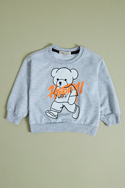 Fulla Moda Teddy Bear Jeff Printed Boy's Sweatshirt Set