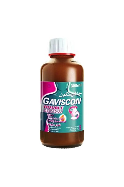 Gaviscon شراب معلق سائل مزدوج المفعول لعلاج عسر الهضم بنكهة النعناع 300 مل
