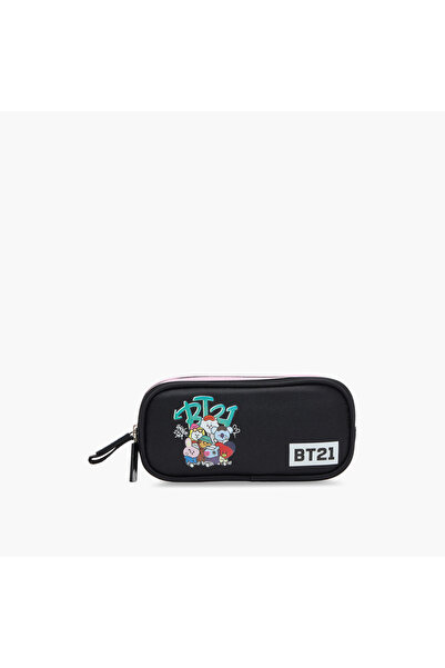 BT21 Print Pencil Pouch with Zip Closure