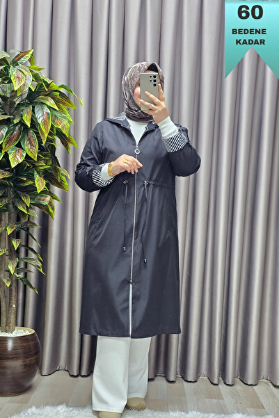 Elmas Tesettür Kadın Tesettür Giyim Büyük Beden Fransız Boy Mevsimlik Trençkot