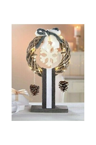 MELİNERA Christmas wooden decoration 12 LEDs, 37x22 cm