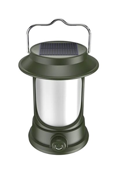 PRİZE Lampa Solara Retro Camping LY17 Verde cu Maner Reincarcabila