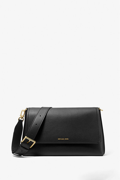 Michael Kors Women's Nessa Leather Messenger Bag - Black
