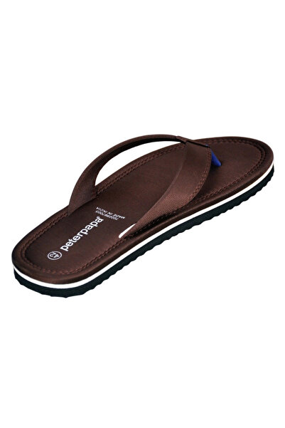 Peterpapa By Styli Men Brown Logo Print Flip Flops