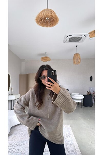 Buket Teke Vison Yumoş Велосипеден пуловер с висока яка