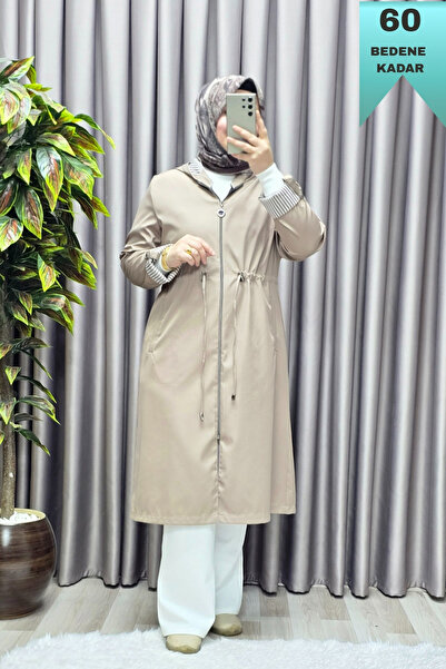 Elmas Tesettür Kadın Tesettür Giyim Büyük Beden Fransız Boy Mevsimlik Trençkot